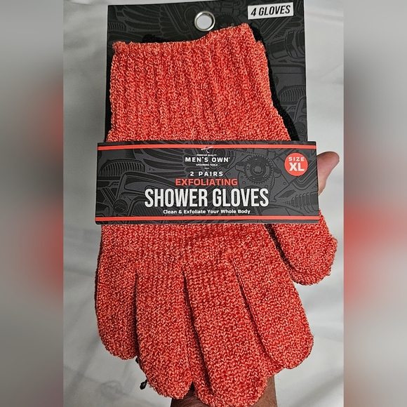 Men's Own" Exfoliating Shower Gloves - 2 Pack - NEW -Sz XL - Picture 1 of 3